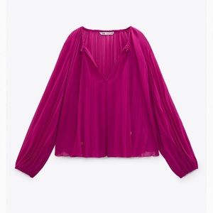 Zara pleated blouse